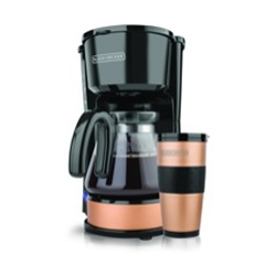 Black + Decker cafetera 5 tazas 4 en 1 negro cobre