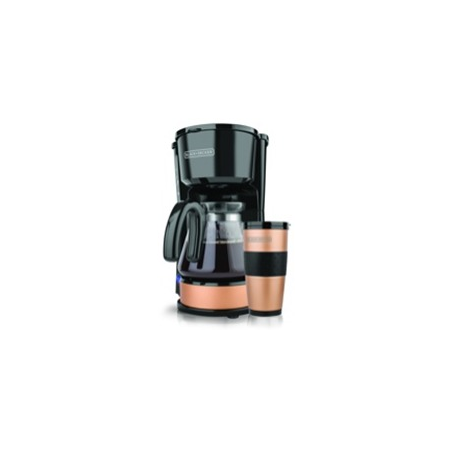 Black + Decker cafetera 5 tazas 4 en 1 negro cobre